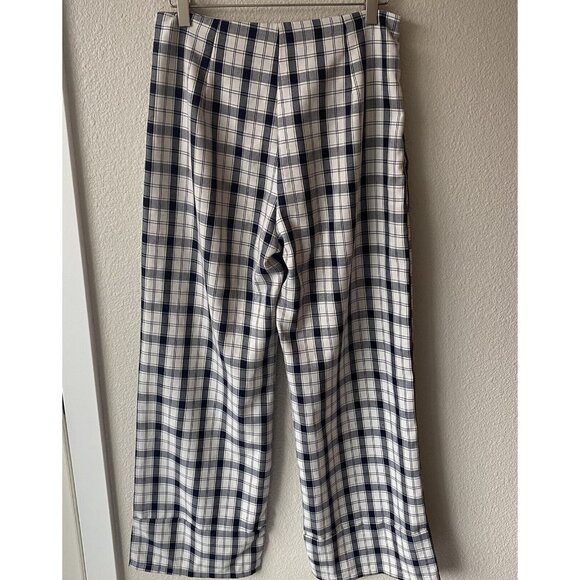 Princess Polly High Waisted Wide Leg Pants Black and White Plaid - Picture 6 of 8